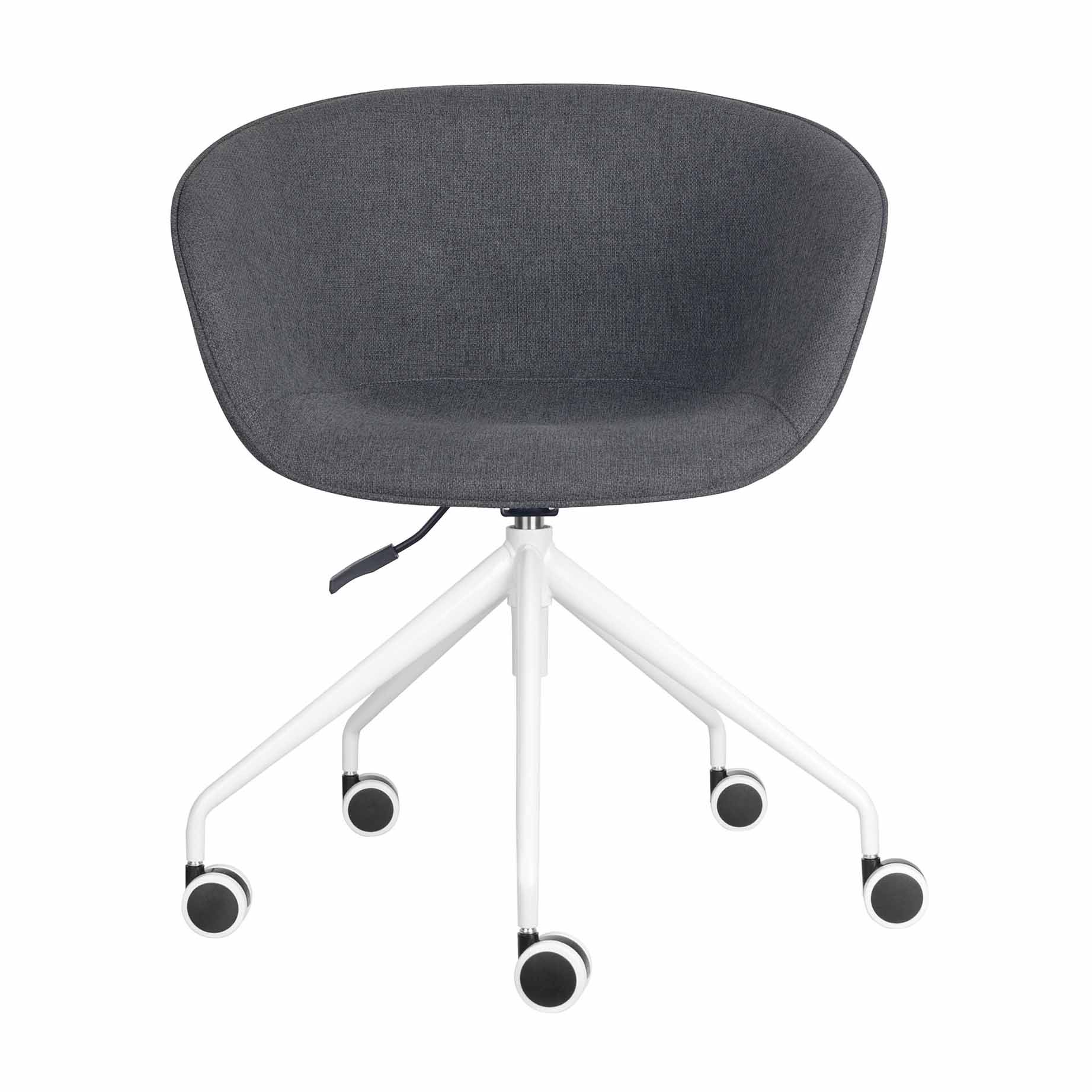 Pixel Tub Chair - Charcoal Fabric - White Base